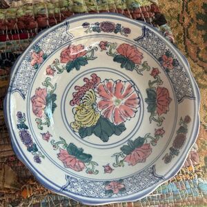 Floral Asian Ceramic Decorative Plate 10"